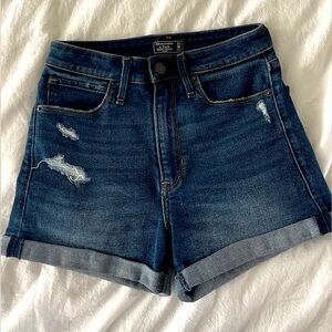 Abercrombie high waisted stretch denim shorts size 24